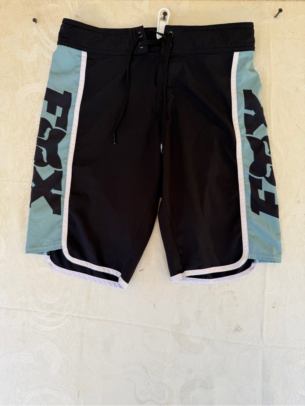 Fox Black and Light Blue Men’s Swim Trunks